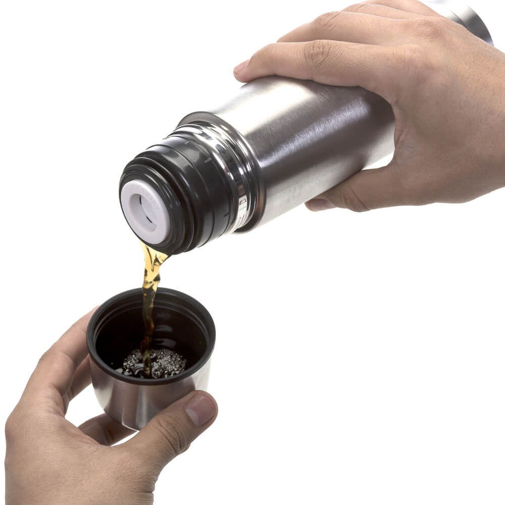 GARRAFA TÉRMICA INOX 350ML C/ CAPA SPX-01115-PRE NA COR PRATA - Imagem 5