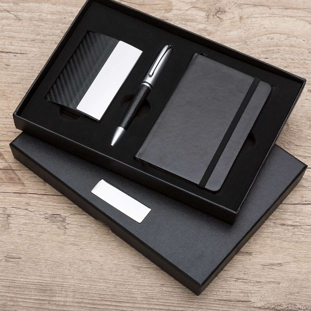 KIT CANETA E CADERNETA TIPO MOLESKINE SPX-10998-PRE NA COR PRETO - Imagem 4