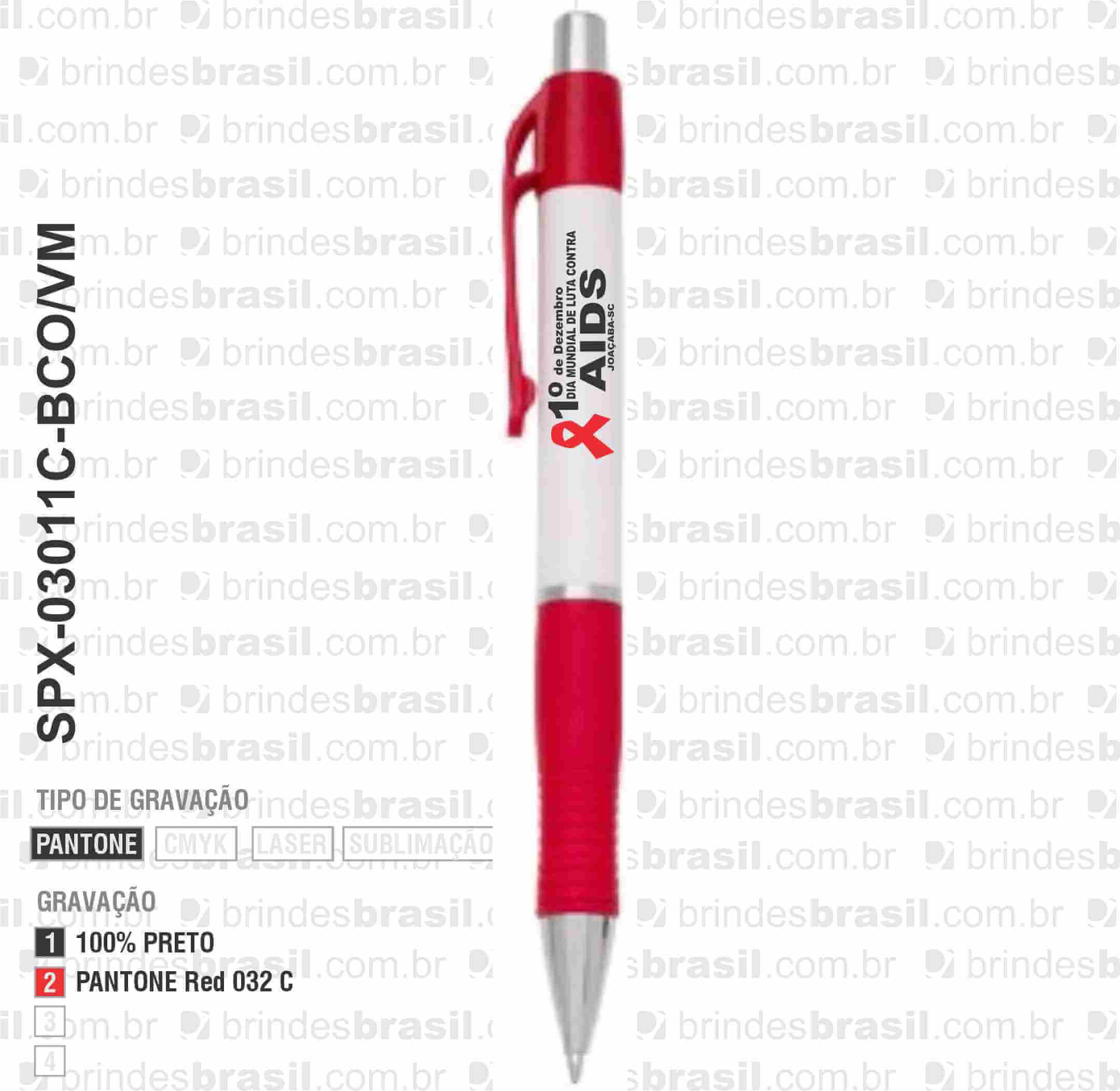 CANETA PLÁSTICA SPX-03011C-BCO/VM NA COR BRANCO - Imagem 3