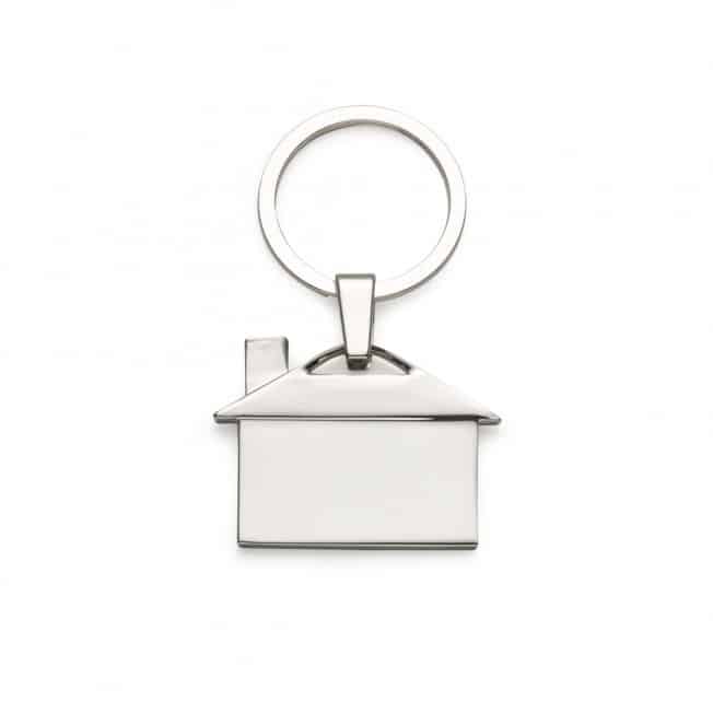 CHAVEIRO FORMATO CASA BRILHANTE SPX-12209-PLÁSTICO NA COR PRATA