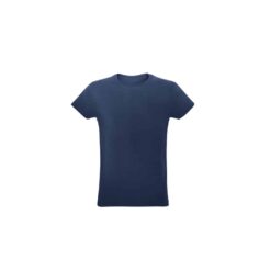 Camiseta unissex de corte regular em malha 100% algodão (170 g/m2) com fio 30/1 penteado.