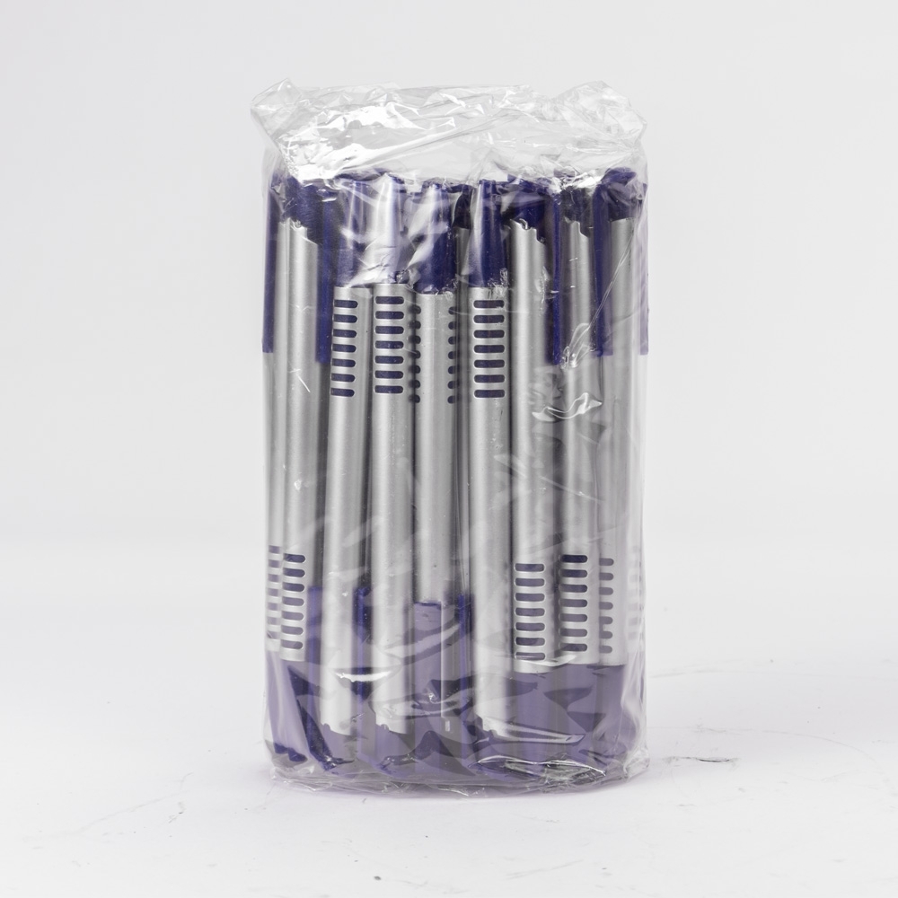 PACOTE C/ 50 PÇS CANETA PLÁSTICA SPX-P@3017D-PRA/AZU NA COR PRATA