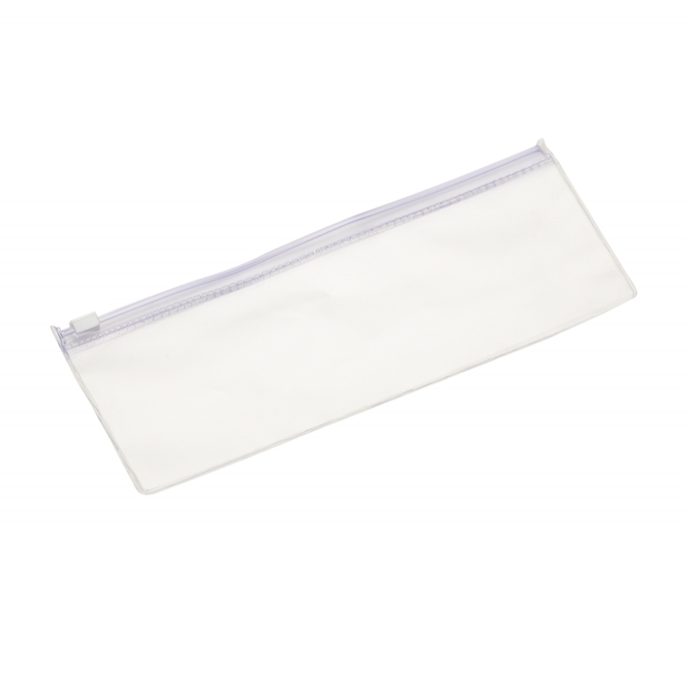 ESTOJO PLASTICO ZIP ZAP "TAMANHO P" SPX-13410N-TRA NA COR TRANSPARENTE
