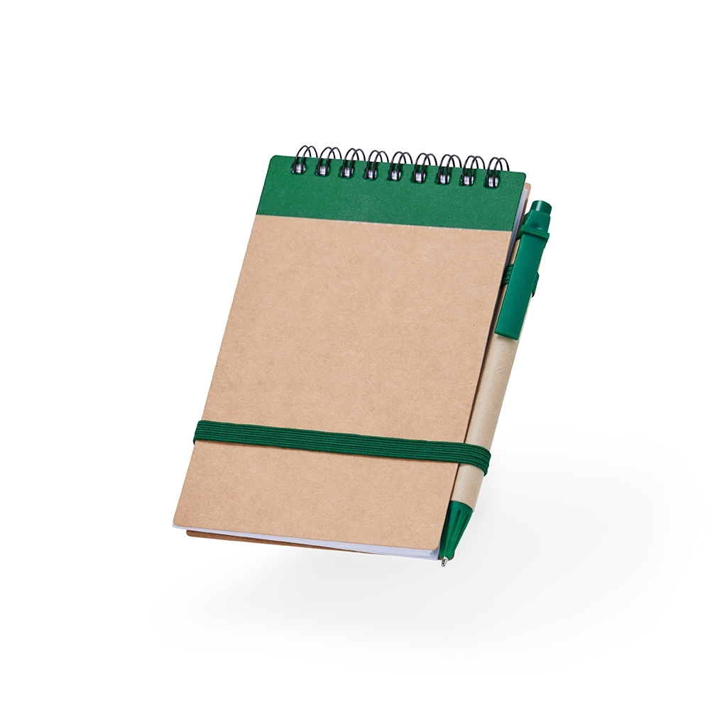 BLOCO DE ANOTAÇÕES ECOLÓGICO COM CANETA SPX-05064-VD NA COR BEGE