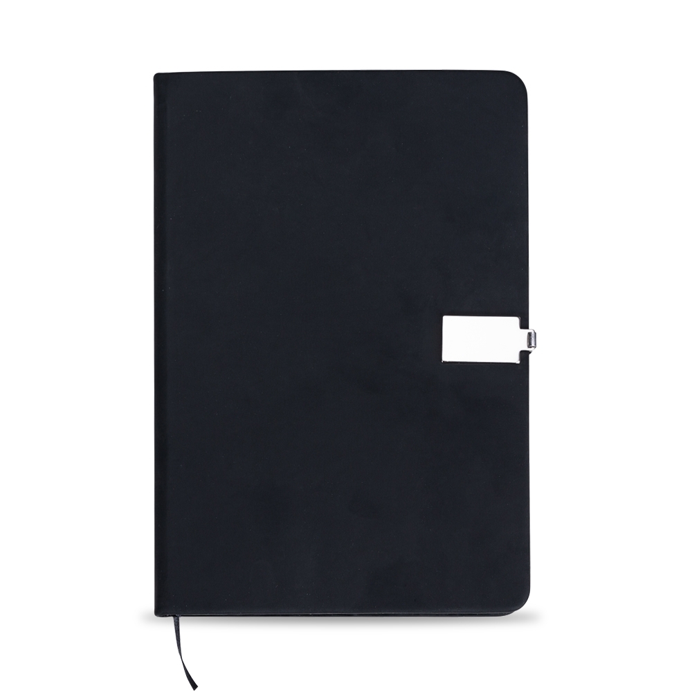 BLOCO DE ANOTAÇÕES C/ PAUTA E FECHO SPX-18504-PRE NA COR PRETO