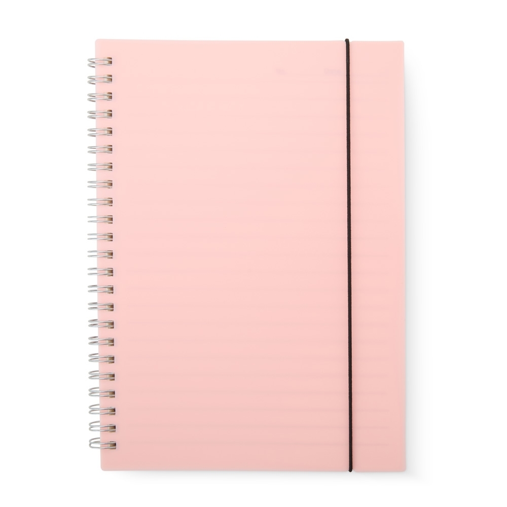 CADERNO A5 PLÁSTICO SPX-05058B-ROS NA COR ROSA