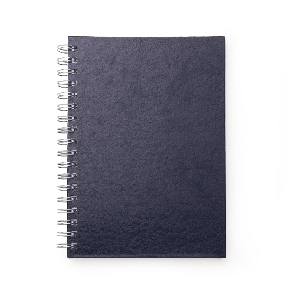 CADERNO C/ CAPA DE COURO SINTÉTICO 17 X 24CM  SPX-13600-AZE NA COR AZUL