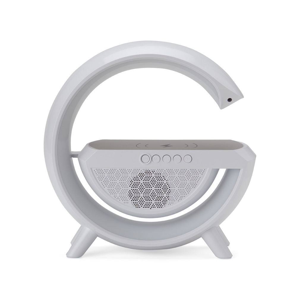 CAIXA DE SOM COM CARREGADOR INDUÇÃO SPX-06093-BCO NA COR BRANCO