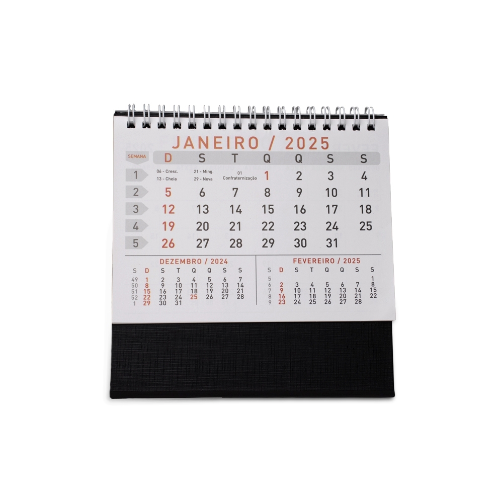 CALENDÁRIO DE MESA 2026 SPX-14950P-PRE NA COR PRETO