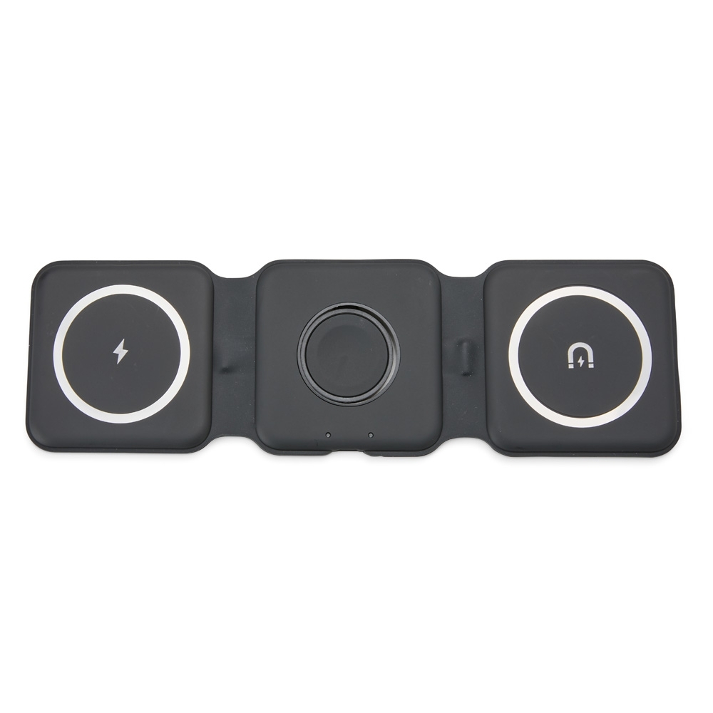 CARREGADOR SEM FIO MAGNÉTICO TRIPLO PARA APPLE SPX-08298-PRE NA COR PRETO