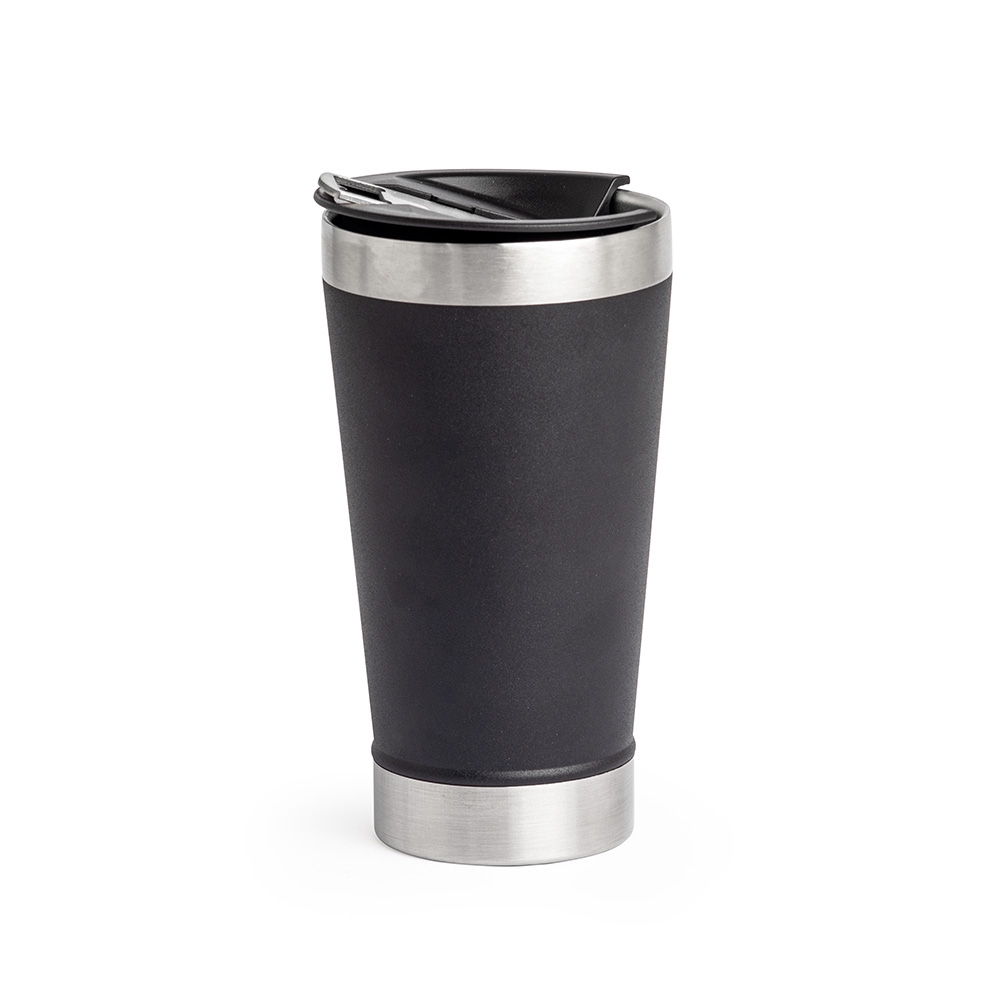 COPO TÉRMICO 500ML *TEXTURA C/ ABRIDOR  SPX-18645A-PRE NA COR PRETO