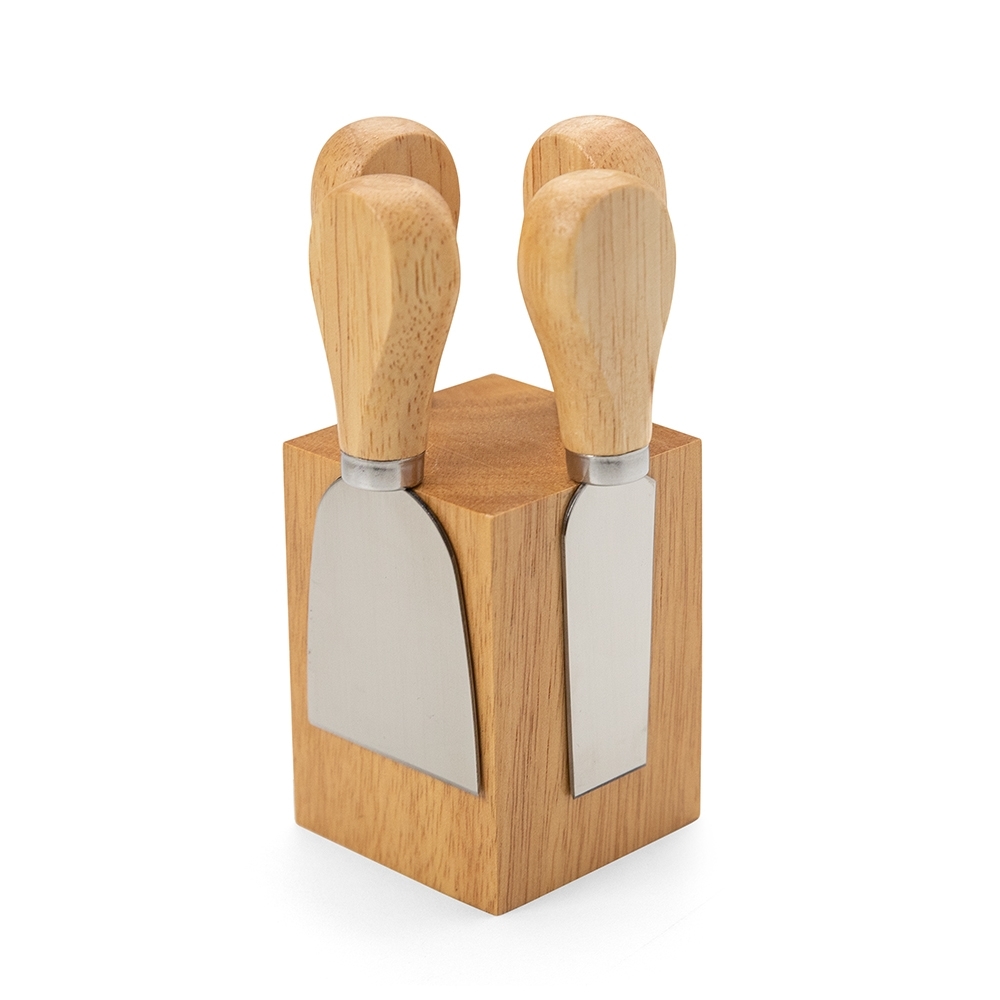 KIT QUEIJO 4 PÇS C/ CEPO MAGNETICO SPX-18620-MAD NA COR MADEIRA