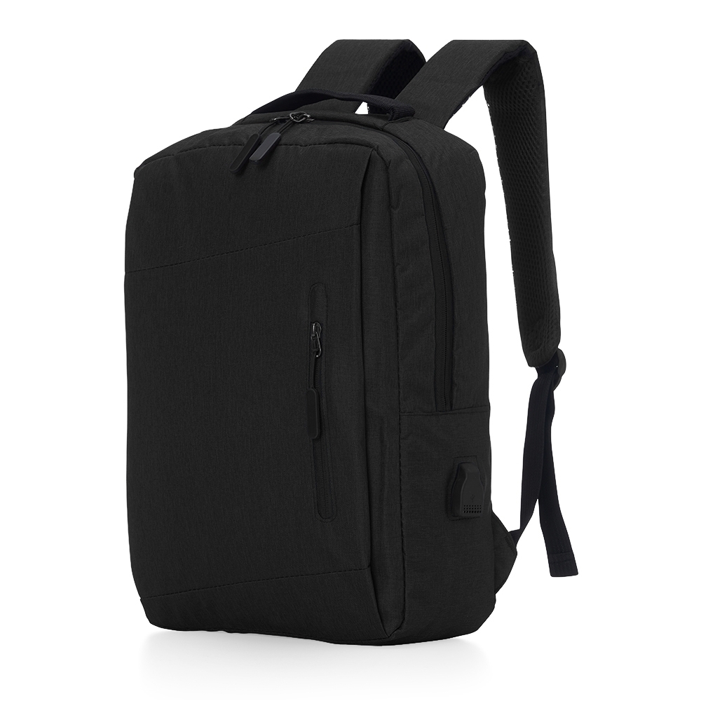MOCHILA DE NYLON USB 21L SPX-11329-PRE NA COR PRETO