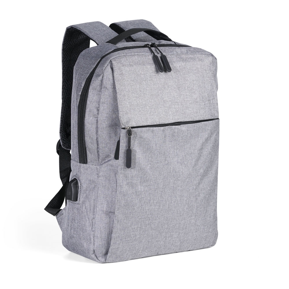 MOCHILA DE NYLON USB 18L SPX-01320B-CIN NA COR PRATA