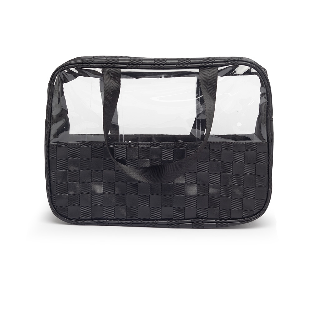 NÉCESSAIRE PVC IMPERMEÁVEL SPX-P@18813-PRE NA COR PRETO