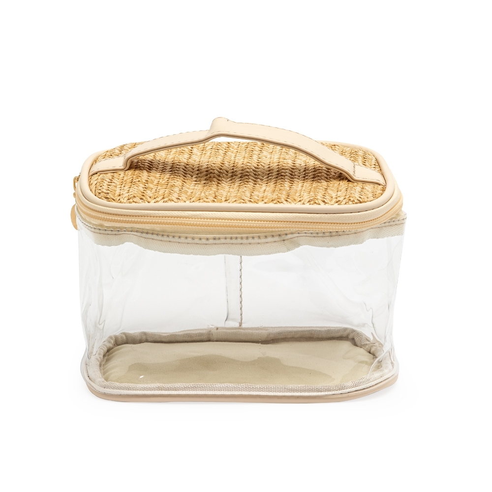 NÉCESSAIRE PVC E PALHA SPX-01708-TRA NA COR TRANSPARENTE