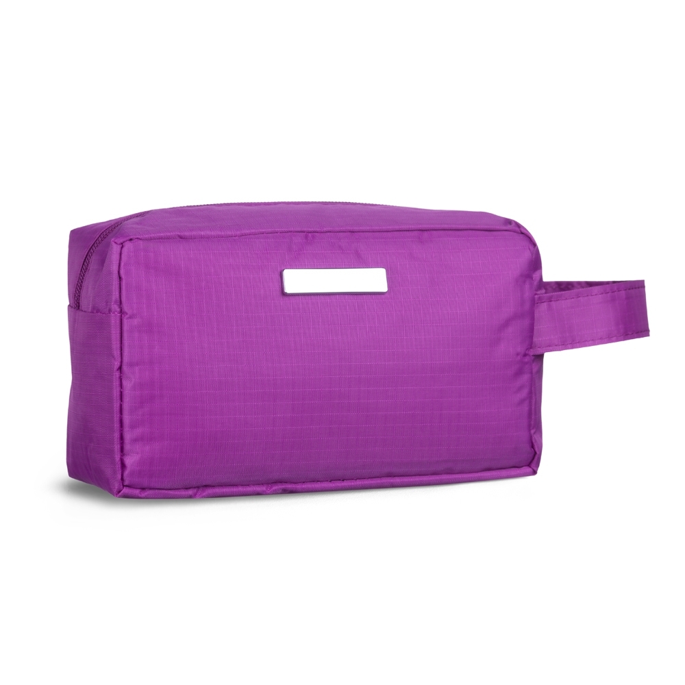 NECESSAIRE PVC IMPERMEÁVEL C/ PLAQUINHA  SPX-01228P-ROX NA COR ROXO