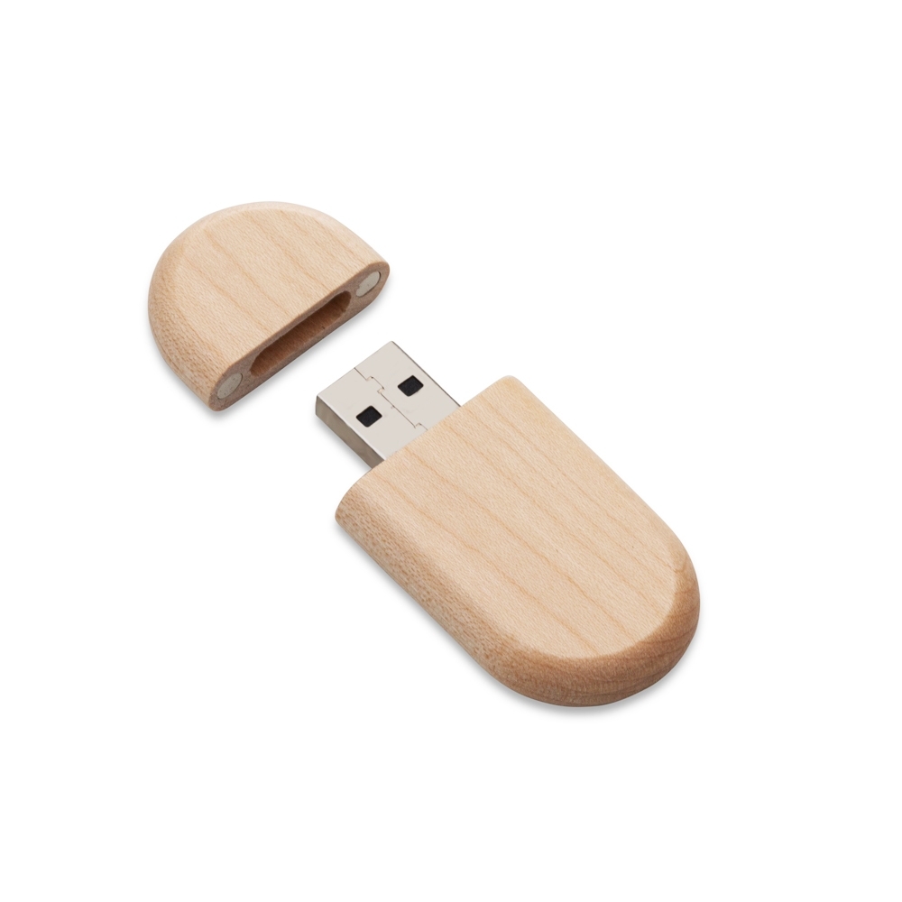 PEN DRIVE ECOLÓGICO OVAL SPX-053-4GB-MAD NA COR MADEIRA
