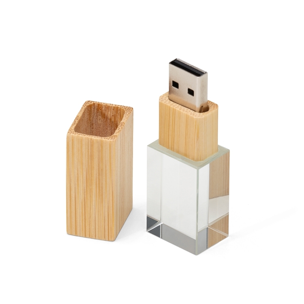PEN DRIVE BAMBU CRISTAL 16GB SPX-064-16GB-MAD NA COR MADEIRA