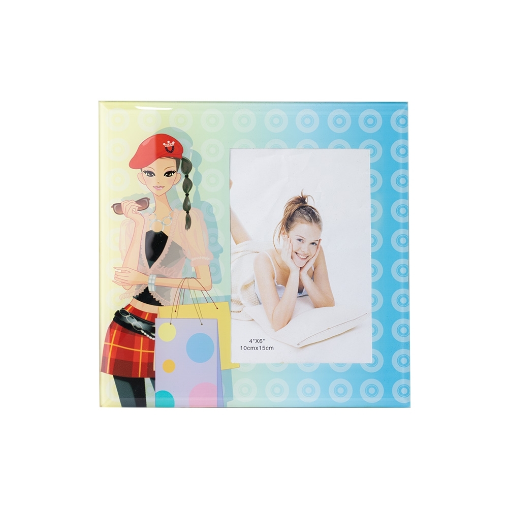 PORTA RETRATO 10X15 CM VIDRO SPX-P$04527-COL NA COR COLORIDO