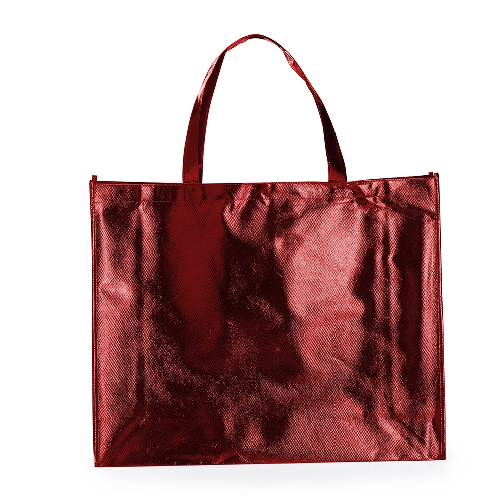 SACOLA EM TNT REVESTIDA C/ PLASTICO SPX-18537G-VM NA COR VERMELHO