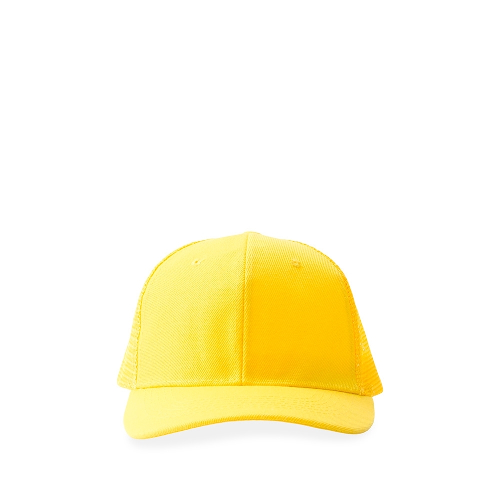 BONÉ POLIÉSTER ABA CURVA COM TELA SPX-18986-AMA NA COR AMARELO