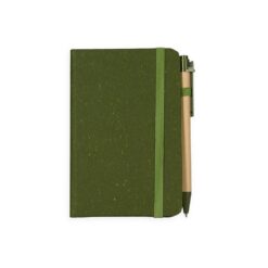 CADERNETA PALHA DE TRIGO COM CANETA SPX-08288-VD NA COR VERDE