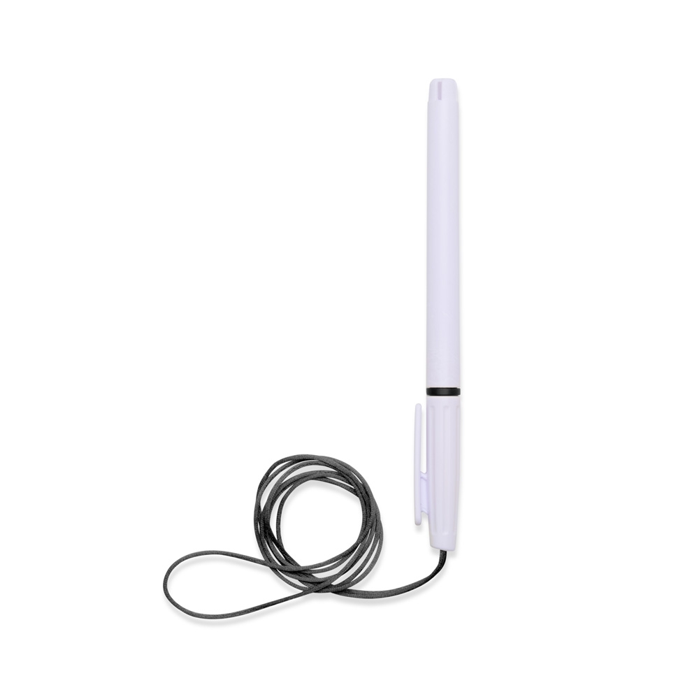 CANETA PLÁSTICA COM CORDÃO SPX-01092-BCO/PRE NA COR BRANCO