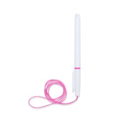 CANETA PLÁSTICA COM CORDÃO SPX-01092-BCO/ROS NA COR BRANCO