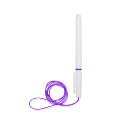 CANETA PLÁSTICA COM CORDÃO SPX-01092-BCO/ROX NA COR BRANCO