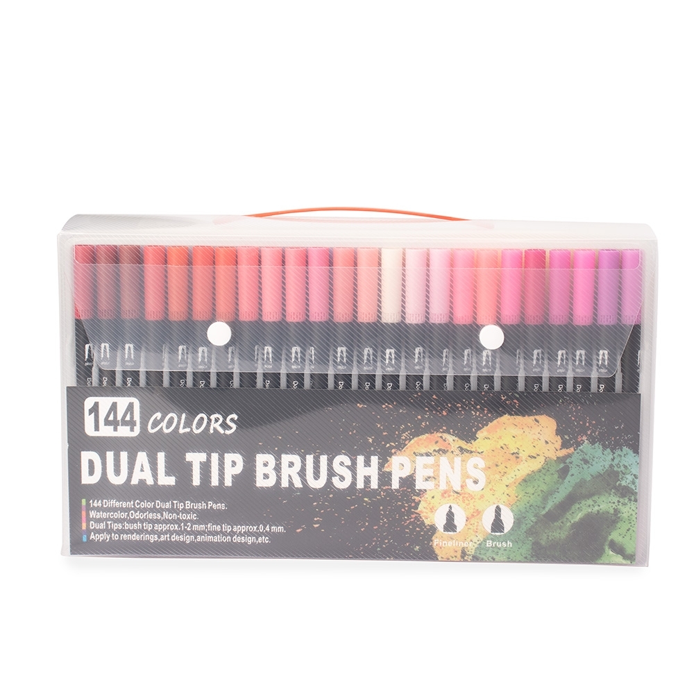 KIT CANETINHAS PONTA DUPLA 144 CORES SPX-08332B-144-COL NA COR COLORIDO