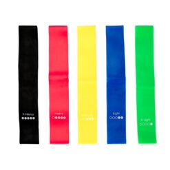 KIT ELÁSTICOS PARA EXERCÍCIOS COM 5 PEÇAS SPX-08220-COL/TRA NA COR COLORIDO